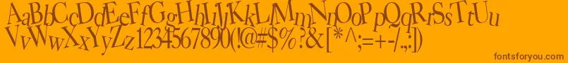 Weitere Informationen zur BearRegularTtstd-Schriftart BearRegularTtstd-Schriftart – Braune Schriften auf orangefarbenem Hintergrund