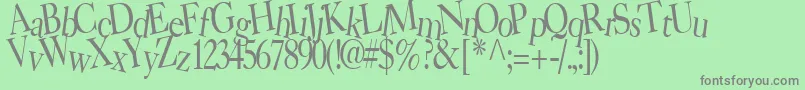 BearRegularTtstd Font – Gray Fonts on Green Background