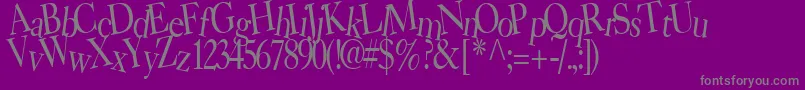 BearRegularTtstd Font – Gray Fonts on Purple Background