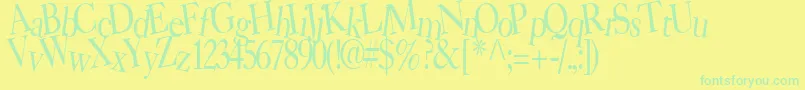 BearRegularTtstd Font – Green Fonts on Yellow Background