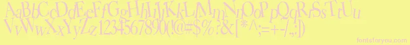 BearRegularTtstd Font – Pink Fonts on Yellow Background