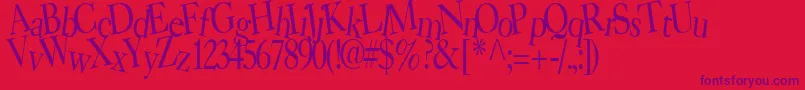 BearRegularTtstd Font – Purple Fonts on Red Background