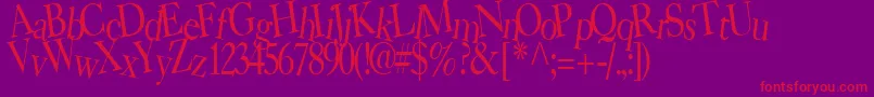 BearRegularTtstd Font – Red Fonts on Purple Background