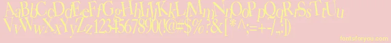 BearRegularTtstd Font – Yellow Fonts on Pink Background