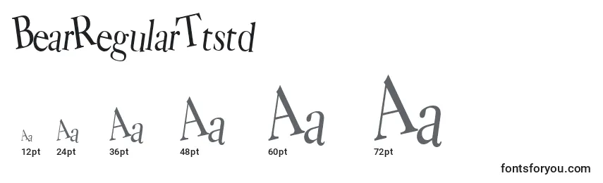 BearRegularTtstd Font Sizes