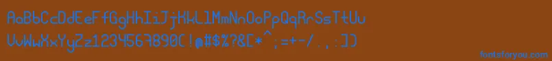 フォントModum – 茶色の背景に青い文字