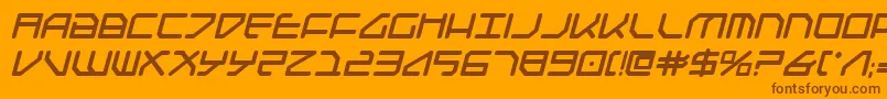 FederapolisBoldItalic-Schriftart – Braune Schriften auf orangefarbenem Hintergrund