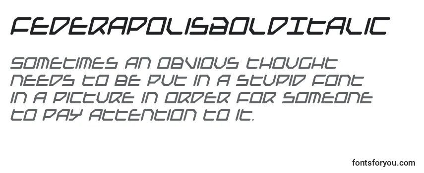 Обзор шрифта FederapolisBoldItalic