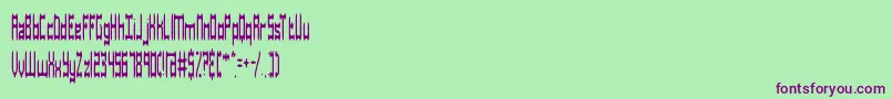 Fonte Dastardly – fontes roxas em um fundo verde