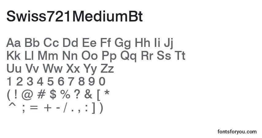 A fonte Swiss721MediumBt – alfabeto, números, caracteres especiais