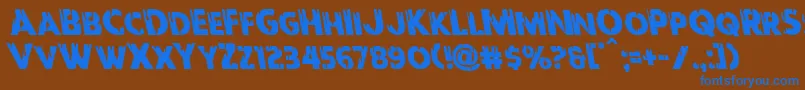 Redundeadleft Font – Blue Fonts on Brown Background