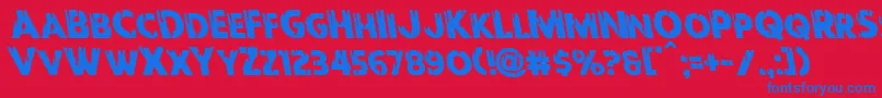 Redundeadleft Font – Blue Fonts on Red Background