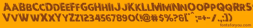 Redundeadleft Font – Brown Fonts on Orange Background