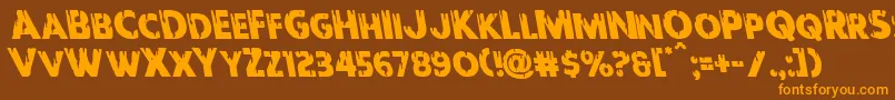 Redundeadleft Font – Orange Fonts on Brown Background