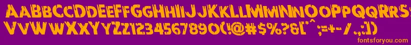 Redundeadleft Font – Orange Fonts on Purple Background