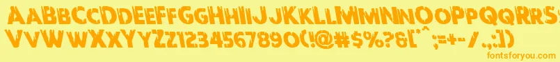 Redundeadleft Font – Orange Fonts on Yellow Background