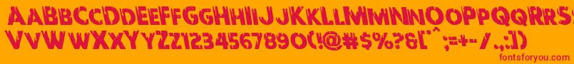 Redundeadleft Font – Red Fonts on Orange Background