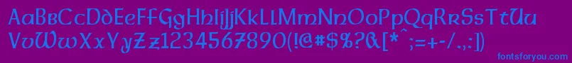 DalelandsUncialCondensed Font – Blue Fonts on Purple Background