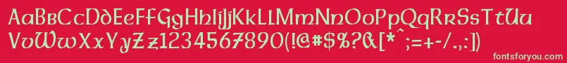 フォントDalelandsUncialCondensed – 赤い背景に緑の文字