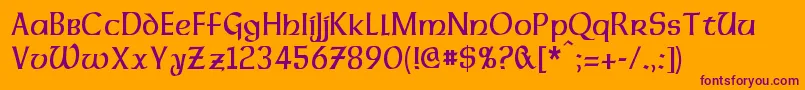 DalelandsUncialCondensed Font – Purple Fonts on Orange Background