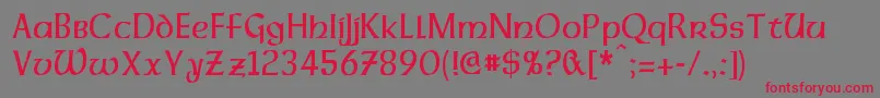 DalelandsUncialCondensed-Schriftart – Rote Schriften auf grauem Hintergrund