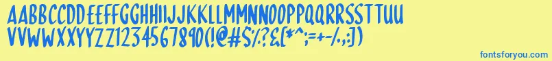 SkinnyDipping Font – Blue Fonts on Yellow Background