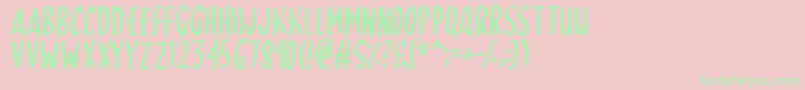 SkinnyDipping Font – Green Fonts on Pink Background