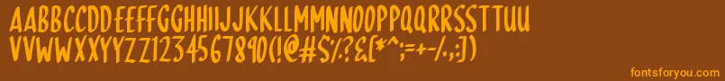 SkinnyDipping Font – Orange Fonts on Brown Background