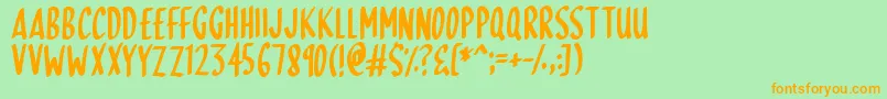 SkinnyDipping Font – Orange Fonts on Green Background