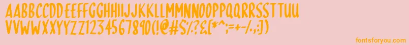 SkinnyDipping Font – Orange Fonts on Pink Background