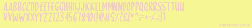 SkinnyDipping Font – Pink Fonts on Yellow Background