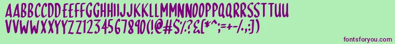 SkinnyDipping Font – Purple Fonts on Green Background