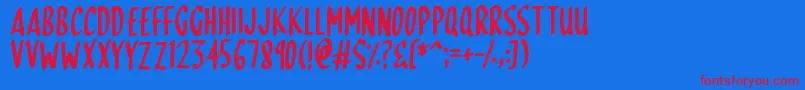 SkinnyDipping Font – Red Fonts on Blue Background