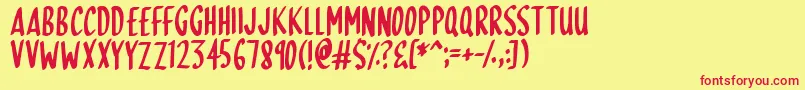 SkinnyDipping Font – Red Fonts on Yellow Background