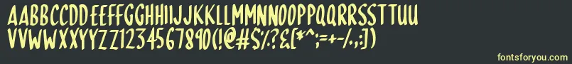 SkinnyDipping Font – Yellow Fonts on Black Background