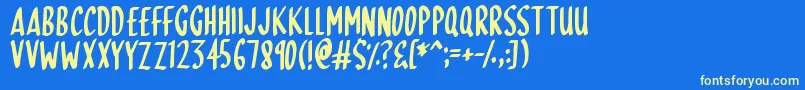 SkinnyDipping Font – Yellow Fonts on Blue Background