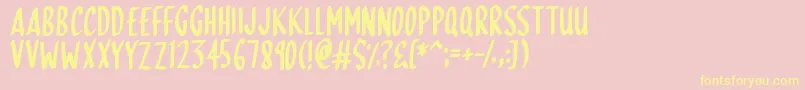 SkinnyDipping Font – Yellow Fonts on Pink Background