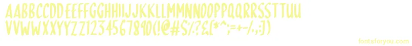 SkinnyDipping Font – Yellow Fonts on White Background