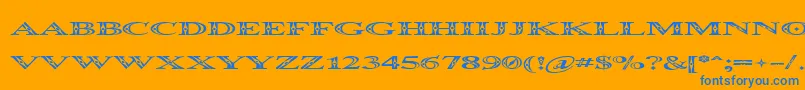 Occosprd Font – Blue Fonts on Orange Background