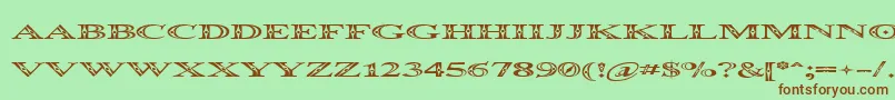 Шрифт Occosprd – коричневые шрифты на зелёном фоне