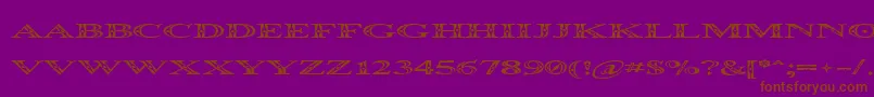 Occosprd Font – Brown Fonts on Purple Background