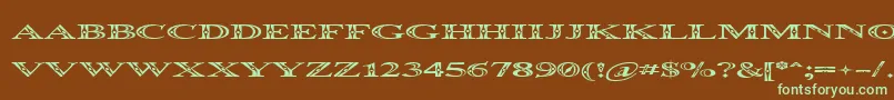 Occosprd Font – Green Fonts on Brown Background