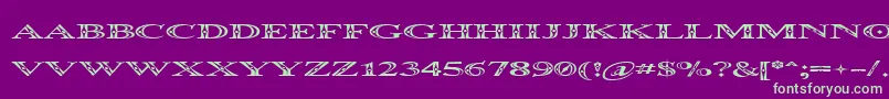 Occosprd Font – Green Fonts on Purple Background