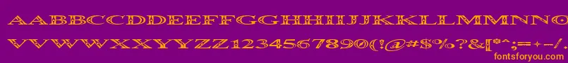Weitere Informationen zur Occosprd-Schriftart Occosprd-Schriftart – Orangefarbene Schriften auf violettem Hintergrund