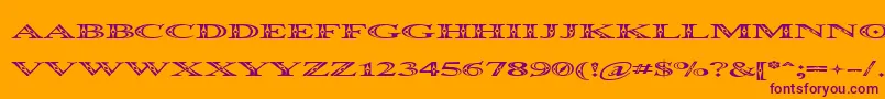 Occosprd Font – Purple Fonts on Orange Background