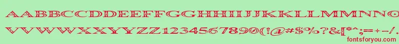 Occosprd Font – Red Fonts on Green Background