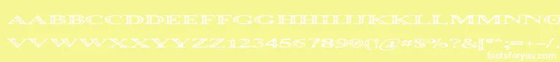 Occosprd Font – White Fonts on Yellow Background