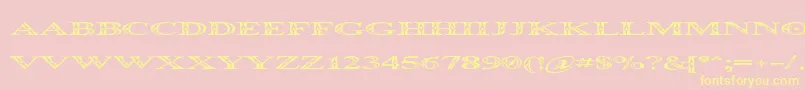 Occosprd-Schriftart – Gelbe Schriften auf rosa Hintergrund