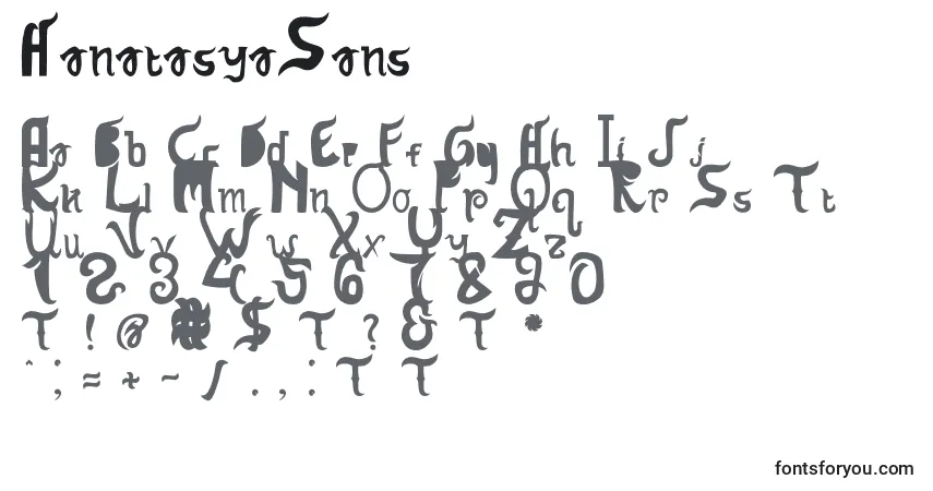 Czcionka HanatasyaSans – alfabet, cyfry, specjalne znaki