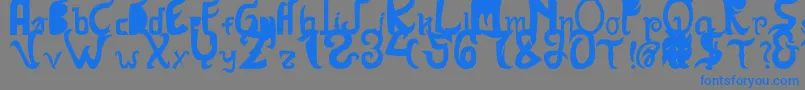 HanatasyaSans Font – Blue Fonts on Gray Background